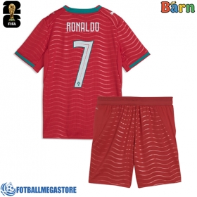Fotballdrakt Barn Portugal Cristiano Ronaldo #7 Hjemmedraktsett VM 2026 Kortermet (+ Korte bukser)